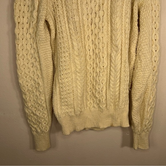 VINTAGE PENDLETON CREAM PURE WOOL MENS SWEATER XL MADE IN USA ACADEMIA - Picture 8 of 10